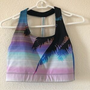 Victoria Secret Sports Bras Multicolored Stripe Palm Leaf Print Women Medium